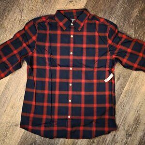 2-Pack NWT Men's Flannel Shirts - Large Plaid Button Down Bundle